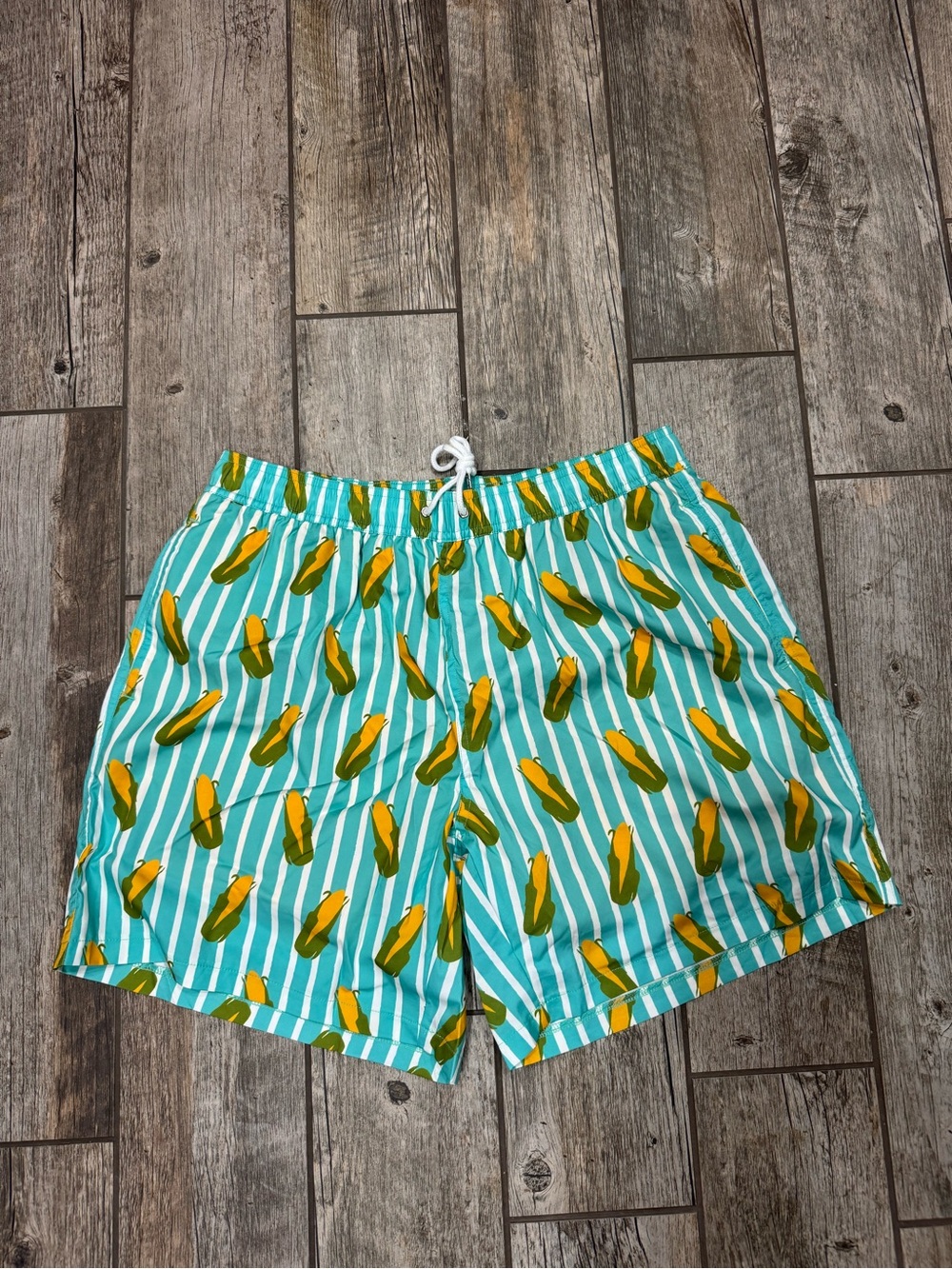 Corn Print Swim Trunks Men’s XL | NWT | Fun Summer Pool Shorts